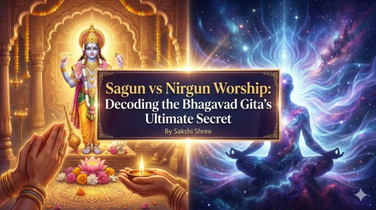the image is a comperative reflection between sagun and nirgun gods form and formless god as described in Bhagwad Geeta the Face of God